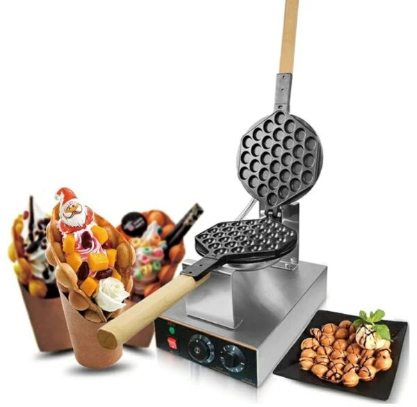 Electric 180 Degre Bubble Waffle Maker Machine