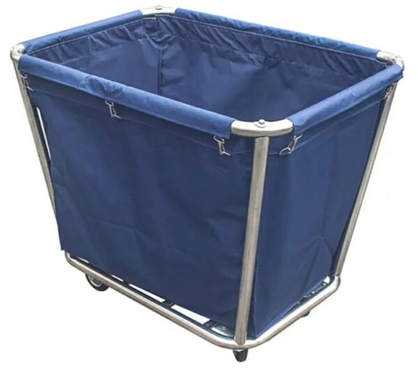 SS Quadrilateral Laundry Trolley with Removable and Washable Blue Bag