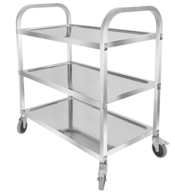 SS Rectangle 3 Layer Service Trolley