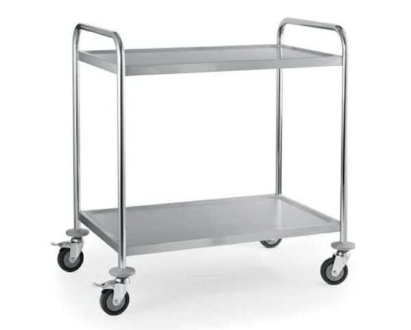 SS Rectangle 2 Layer Service Trolley