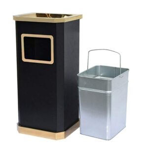 black& gold trash bin