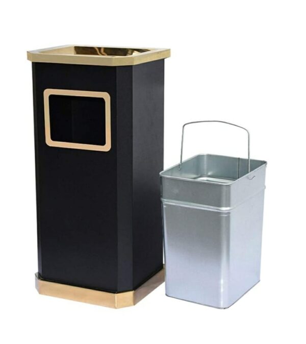 black& gold trash bin