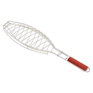 Heavy Duty Fish Shaped Chrome Plated BBQ Net Grill