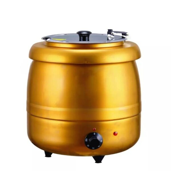 1.d.Heavy Duty 10 Litre Commercial Electric Soup Pot Turin Liquid Warmer Hot Pot Heater (Colour: Golden)