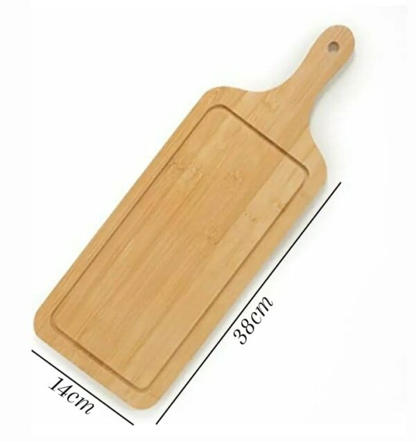 Wooden Rectangle Pizza Bat Multipurpose Food Serving Platter Bat Mezze Platter Board - Size Small (38x14cm)