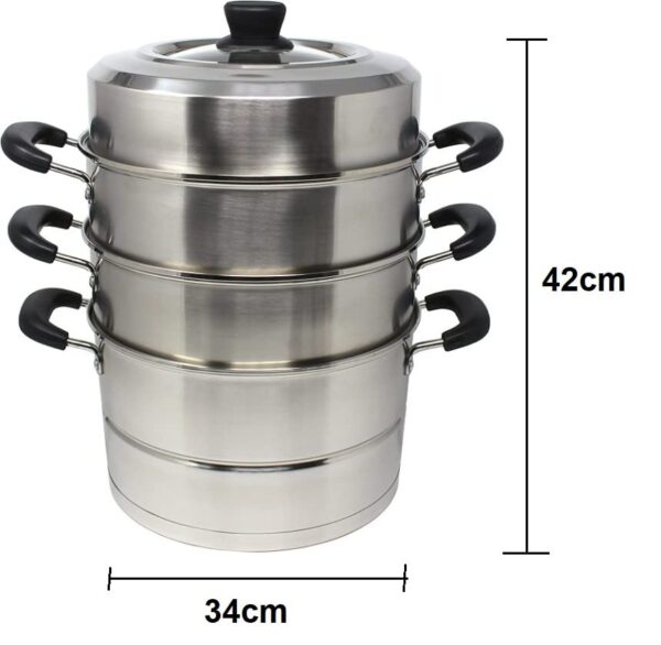 Steel Induction & Gas Compatible Corn Rice Vegetables Dimsum Momos Steamer