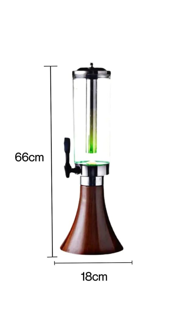 LED Light Beer Tower Dispenser wooden brown